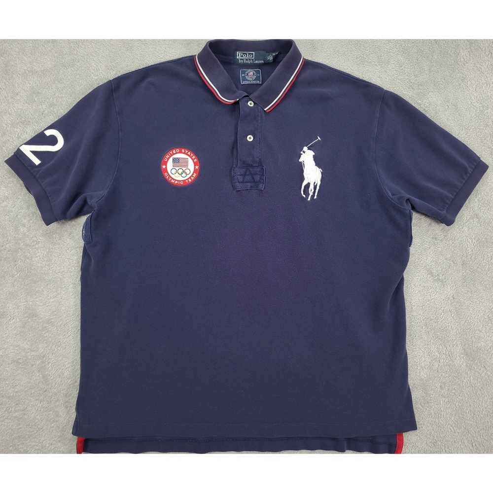 Polo Ralph Lauren Mens XL Navy 2012 US Olympic Team Big Pony Polo Shirt